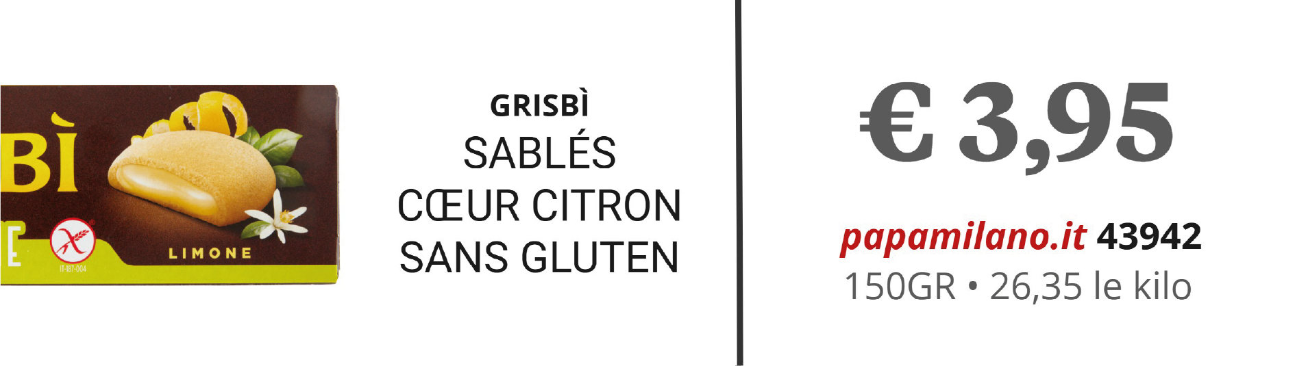 GRISBÌ SABLÉS CŒUR CITRON SANS GLUTEN